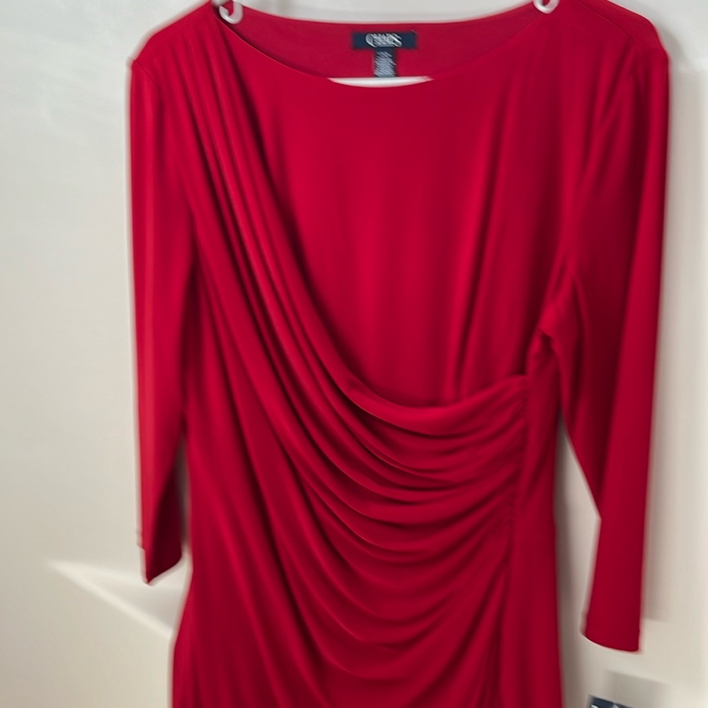 Red, knee length dress. NWT